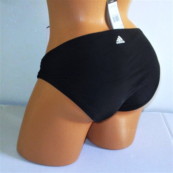 Adidas Swim Hipster Bikini Bottom Size LARGE Black NWT Orig $48 - Picture 2 of 9